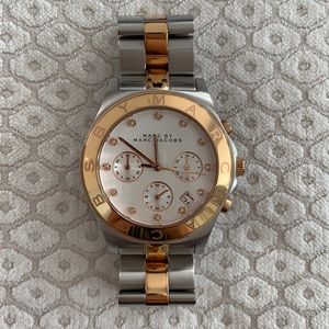 Marc Jacobs silver and rose gold watch
